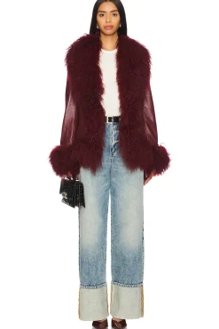 Dorothy Leather Coat With Fur Trim