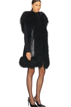 Dorothy Shearling Midi Hooded Vest