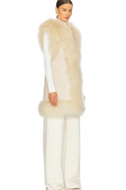 Dorothy Shearling Suede Midi Vest