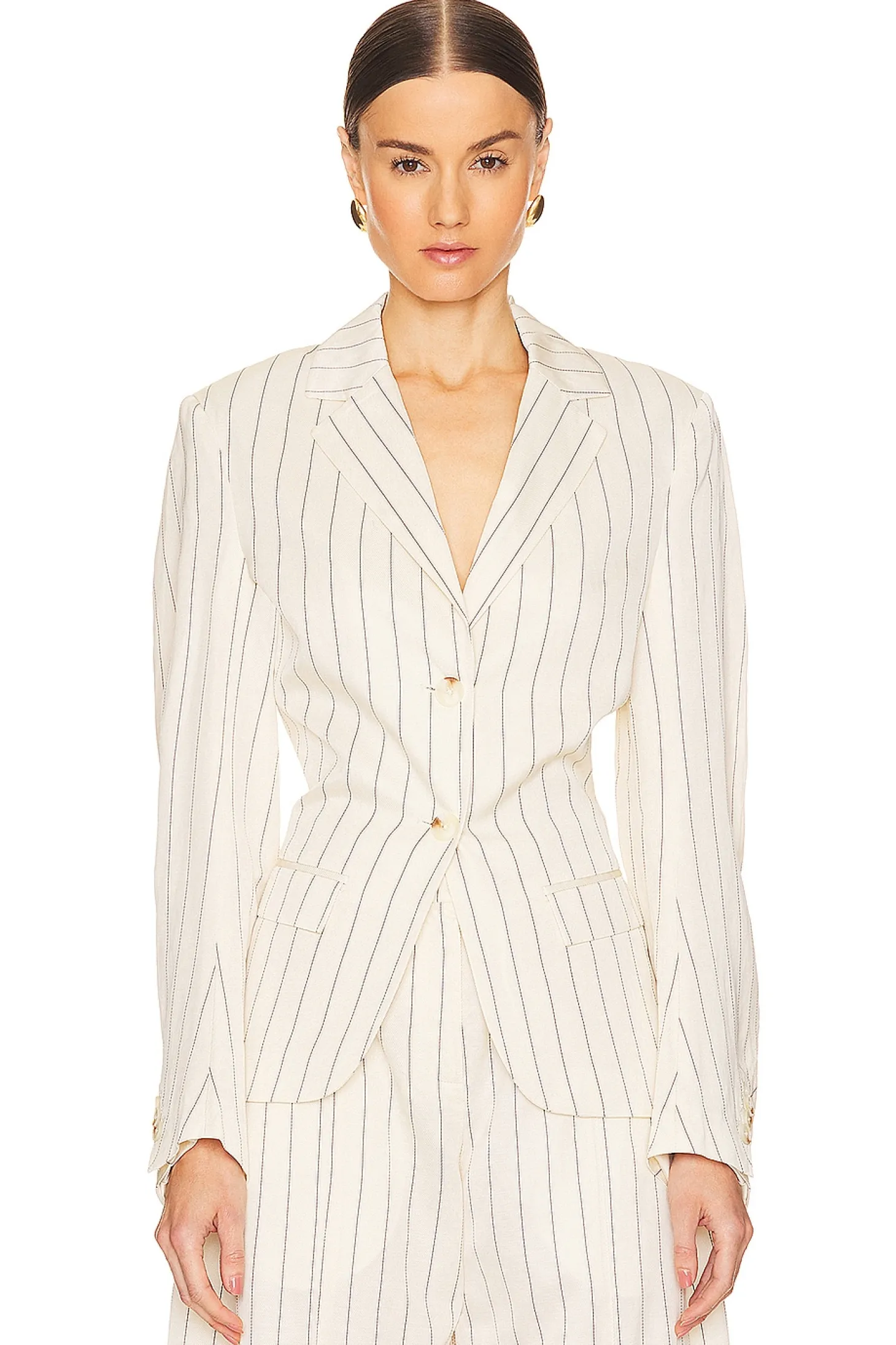Drapey Striped Blazer