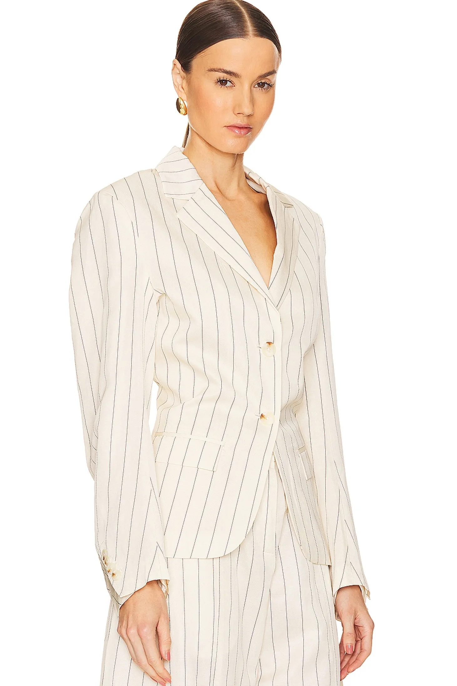 Drapey Striped Blazer