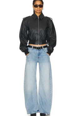 Dylan Faux Leather Bomber Jacket