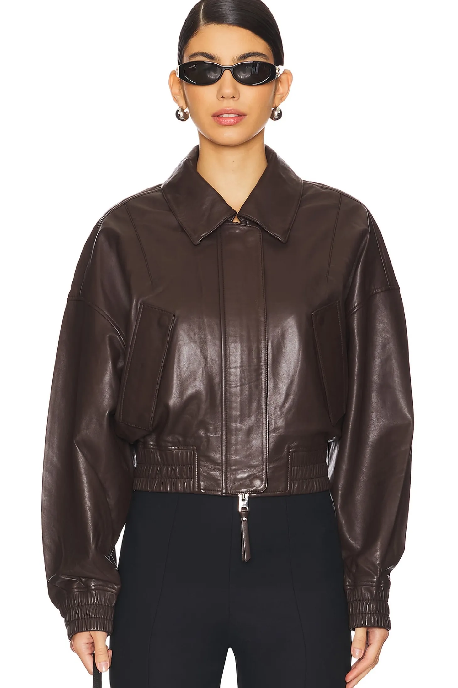 Ella Leather Bomber