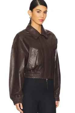 Ella Leather Bomber