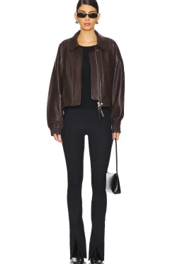 Ella Leather Bomber