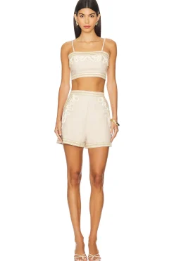 Embroidered Linen Top