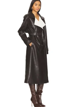 Estelle Vegan Leather Trench Coat