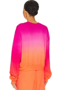 Exon Drop Shoulder Crop Pullover Sweatshirt