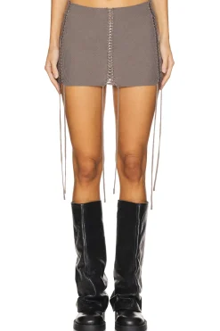 Extreme Mini Lace Up Knit Skirt