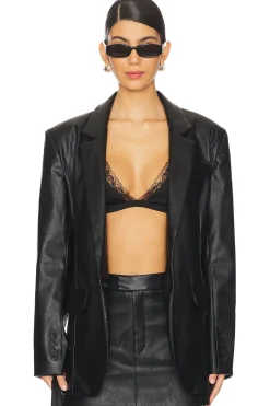 Farrell Faux Leather Blazer