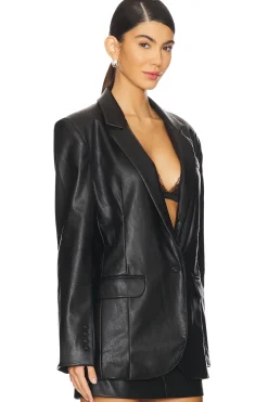 Farrell Faux Leather Blazer
