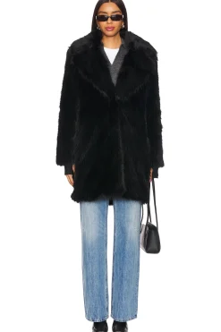 Faux Fur Mid Coat 34"