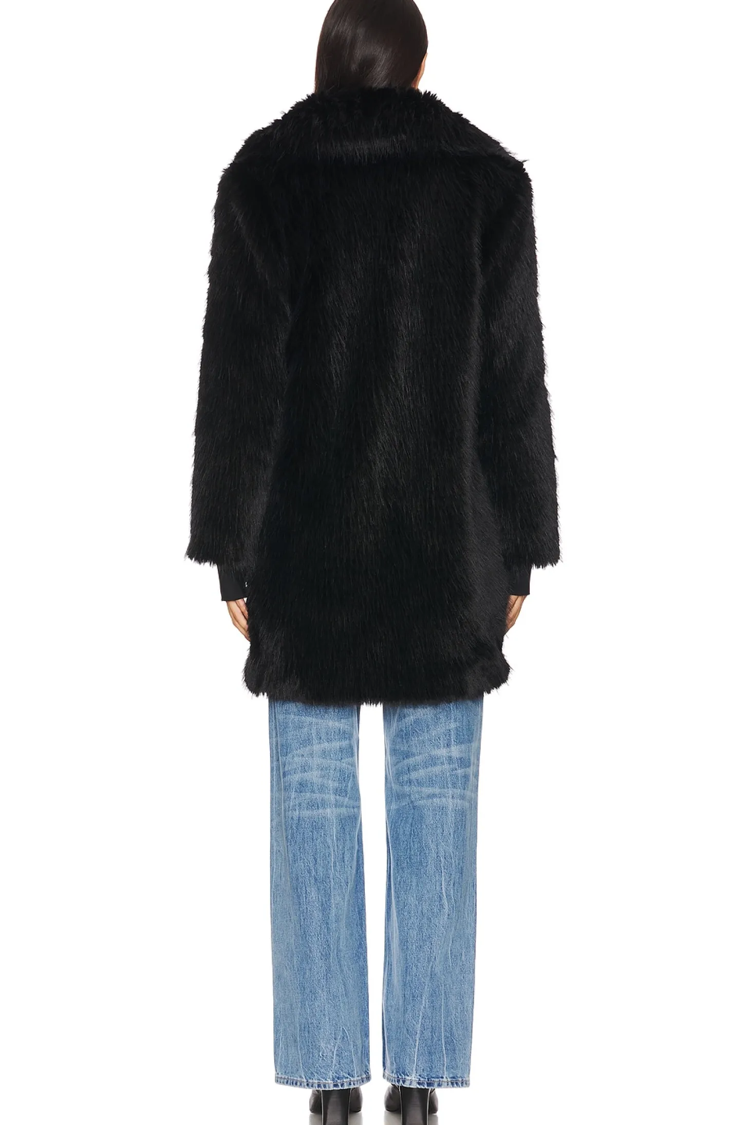 Faux Fur Mid Coat 34"