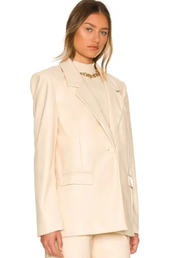 Faux Leather Blazer