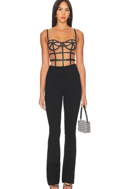 Faux Leather Caged Bodysuit