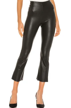 Faux Leather Cropped Flare Pant