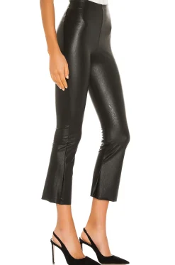 Faux Leather Cropped Flare Pant