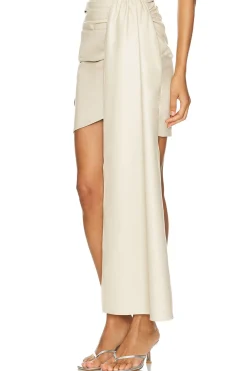 Faux Leather Drape Mini Skirt
