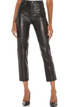 Faux Leather Straight Leg Pant