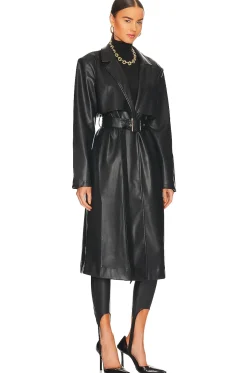 Faux Leather Trench