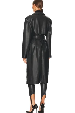 Faux Leather Trench