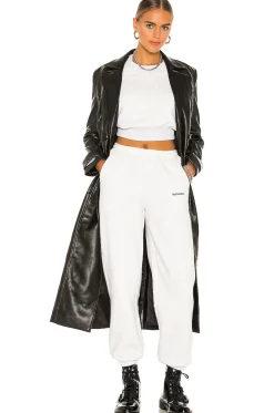 Faux Leather Trench Coat