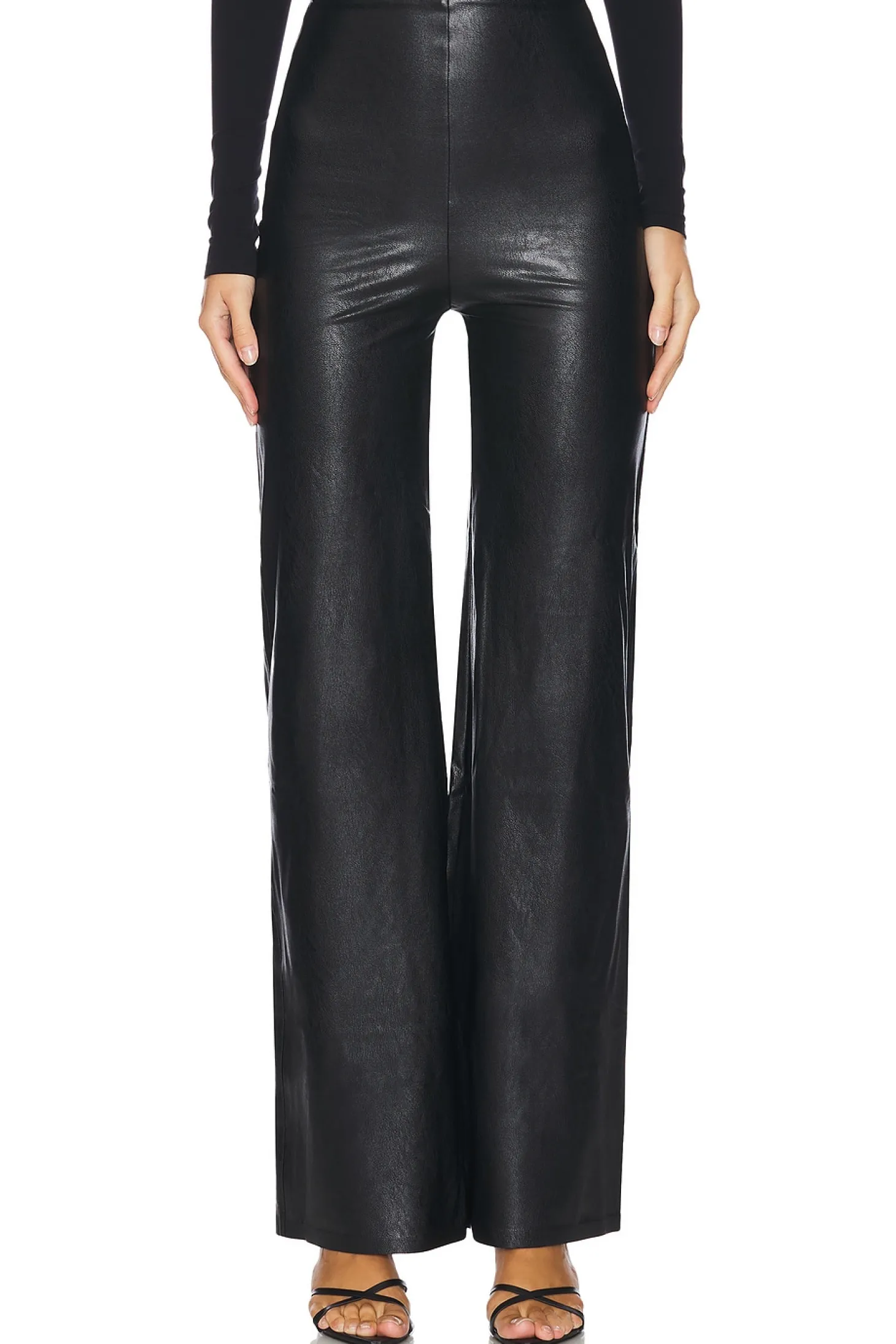 Faux Leather Wide Leg Pant