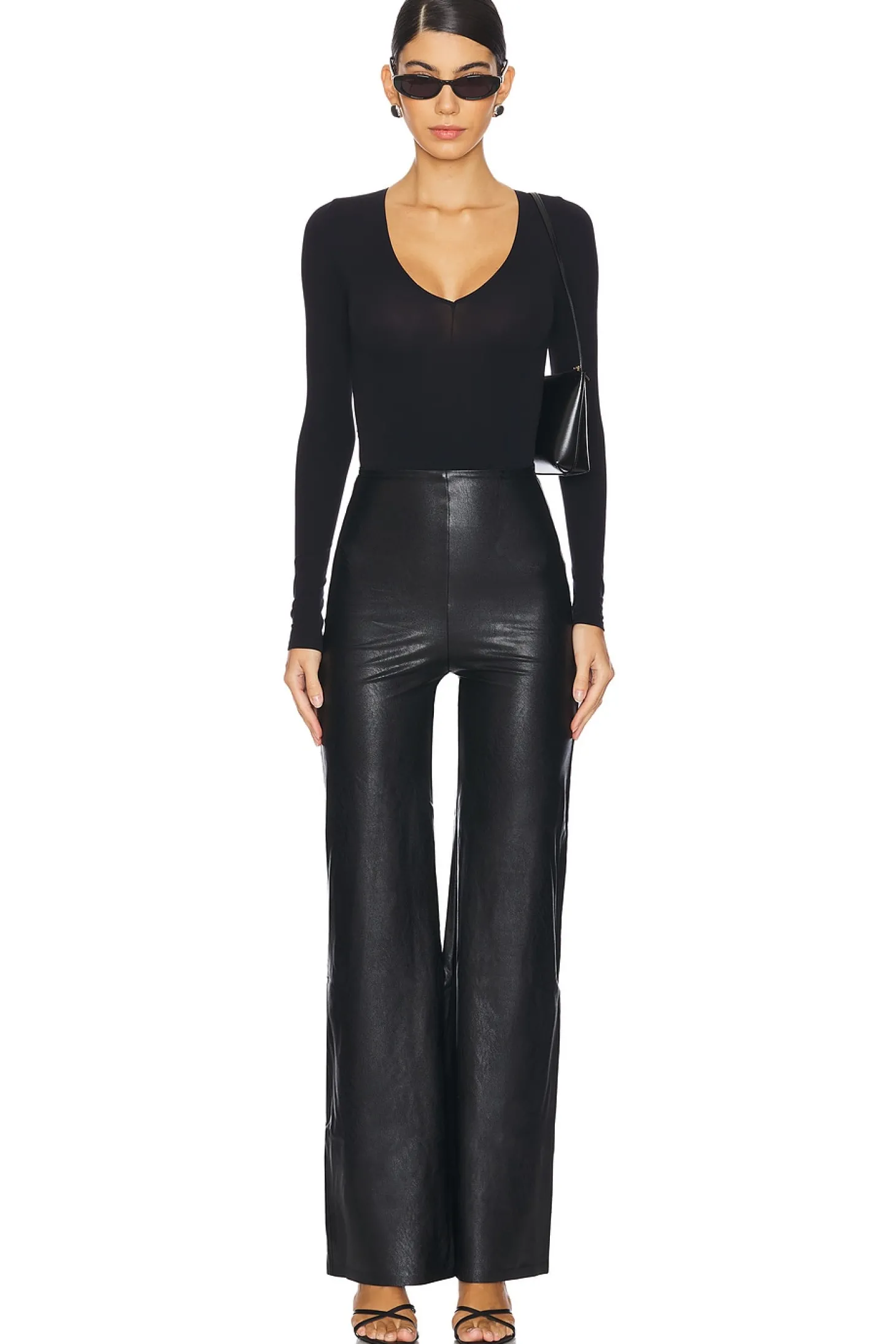 Faux Leather Wide Leg Pant