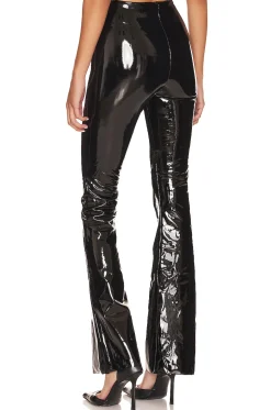 Faux Patent Flared Legging