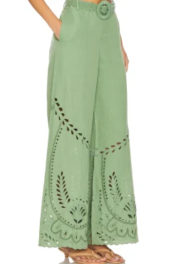 Flared Pants With Buckle Belt