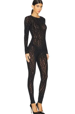 Flocked Leopard Catsuit