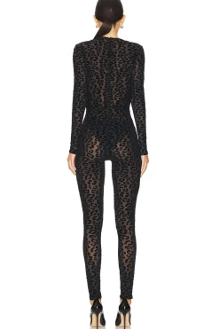 Flocked Leopard Catsuit