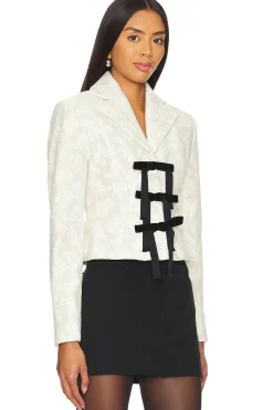 Floral Lace Jacket With Bows