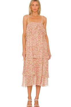 Floral Pleated Tiered Dress