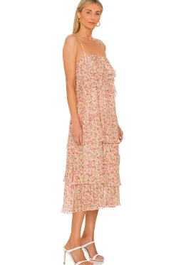 Floral Pleated Tiered Dress