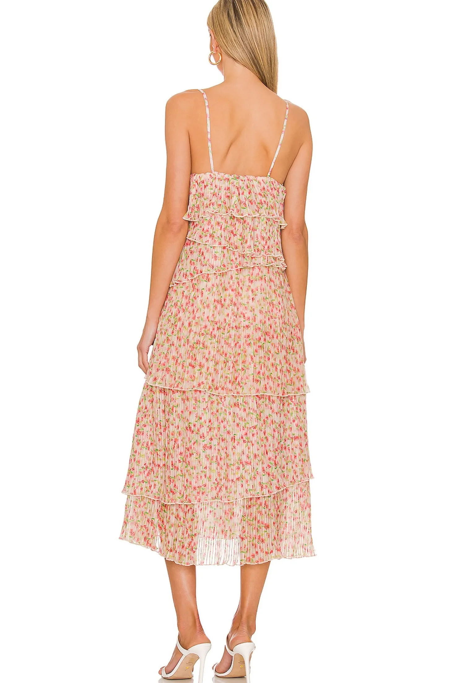 Floral Pleated Tiered Dress