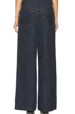 Fluffy Denim Wide Jeans