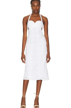 Francesca Eyelet Midi Dress