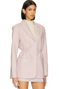 Frida Faux Leather Blazer