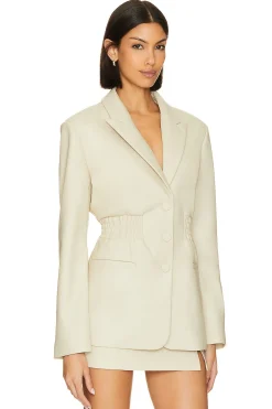 Frida Faux Leather Blazer