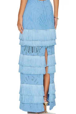 Fringe Lace Maxi Skirt