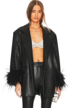 Galia Faux Leather Oversized Blazer