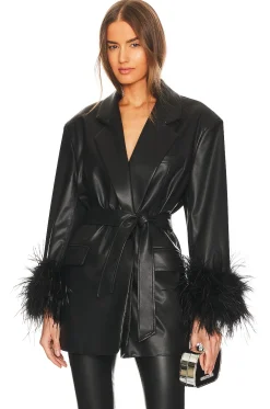 Galia Faux Leather Oversized Blazer