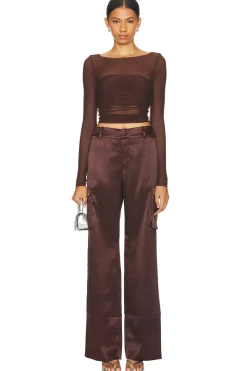 Galia Satin Cargo Pant