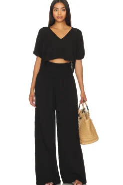 Gauze Smocked Flare Pant