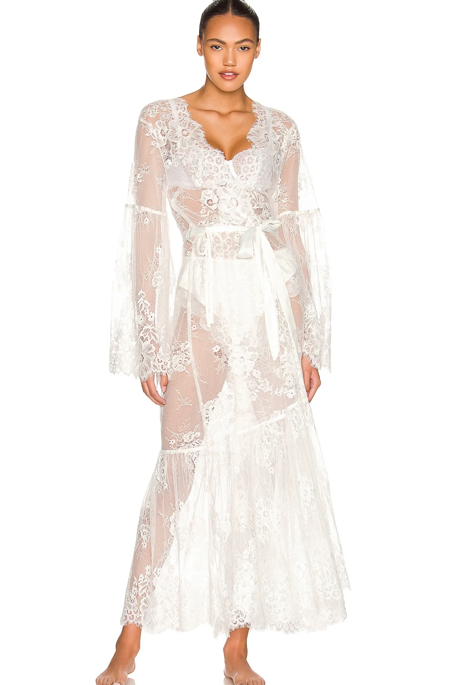 Georgina Long Lace Robe