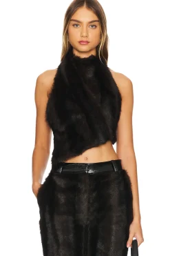 Giorgia Faux Fur Halter Top