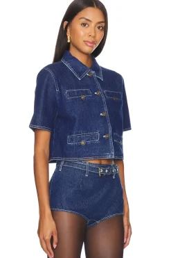Halston Denim Top