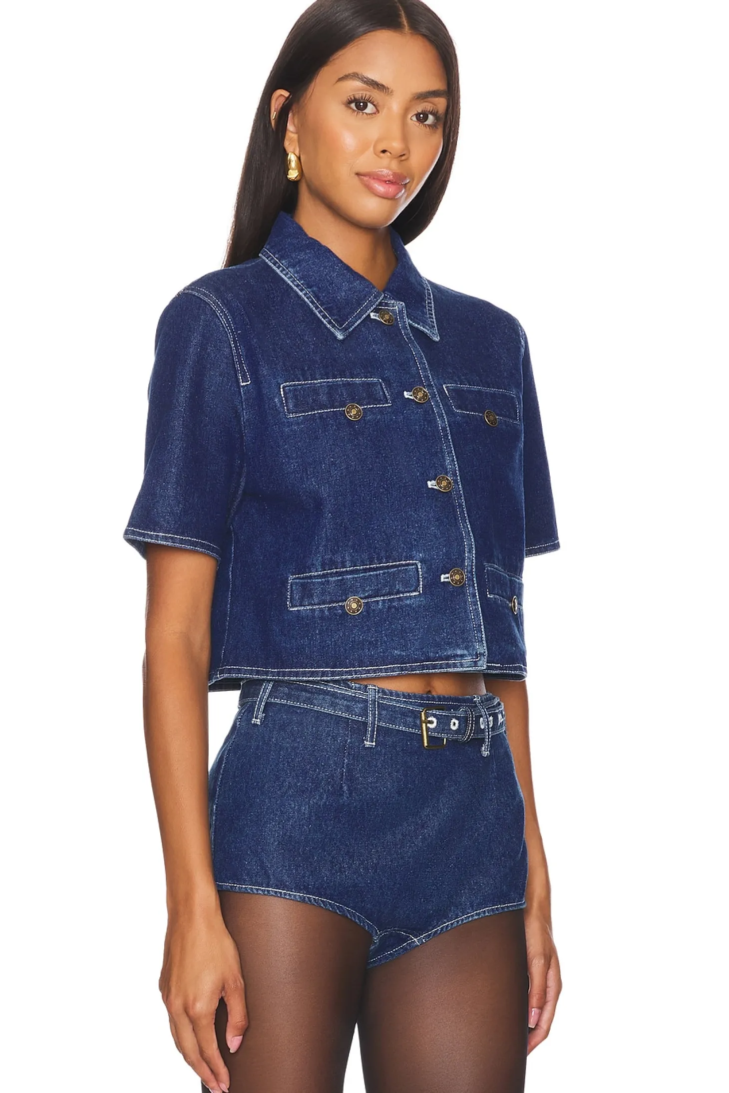 Halston Denim Top