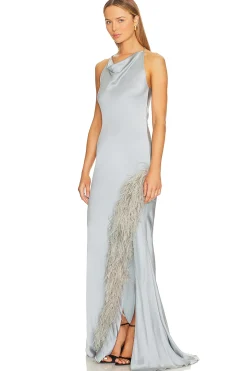 Halter Cowl Neck Gown